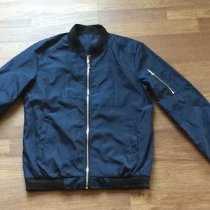 Navy blue bomber jacket
